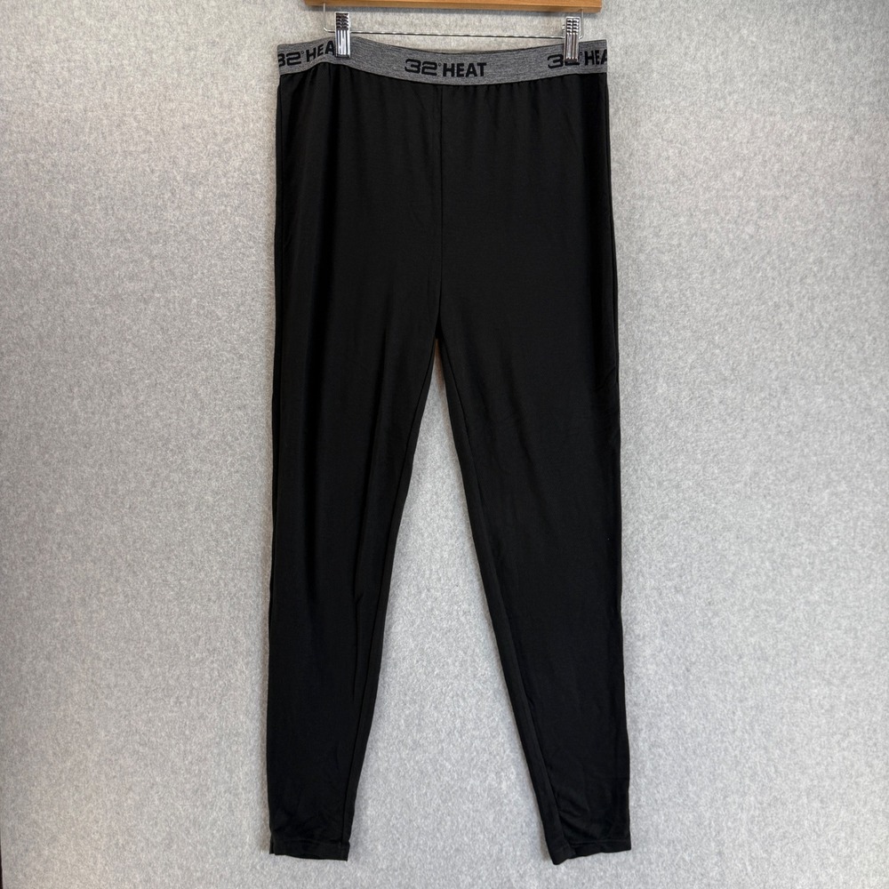 32 Degrees Mens Size Large Heat Black Baselayer Pajama‎ Pants Thermal Underwear